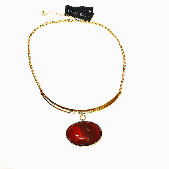 WHBM Gold & Red Stone Collar Necklace | NWT - Picture 4 of 5